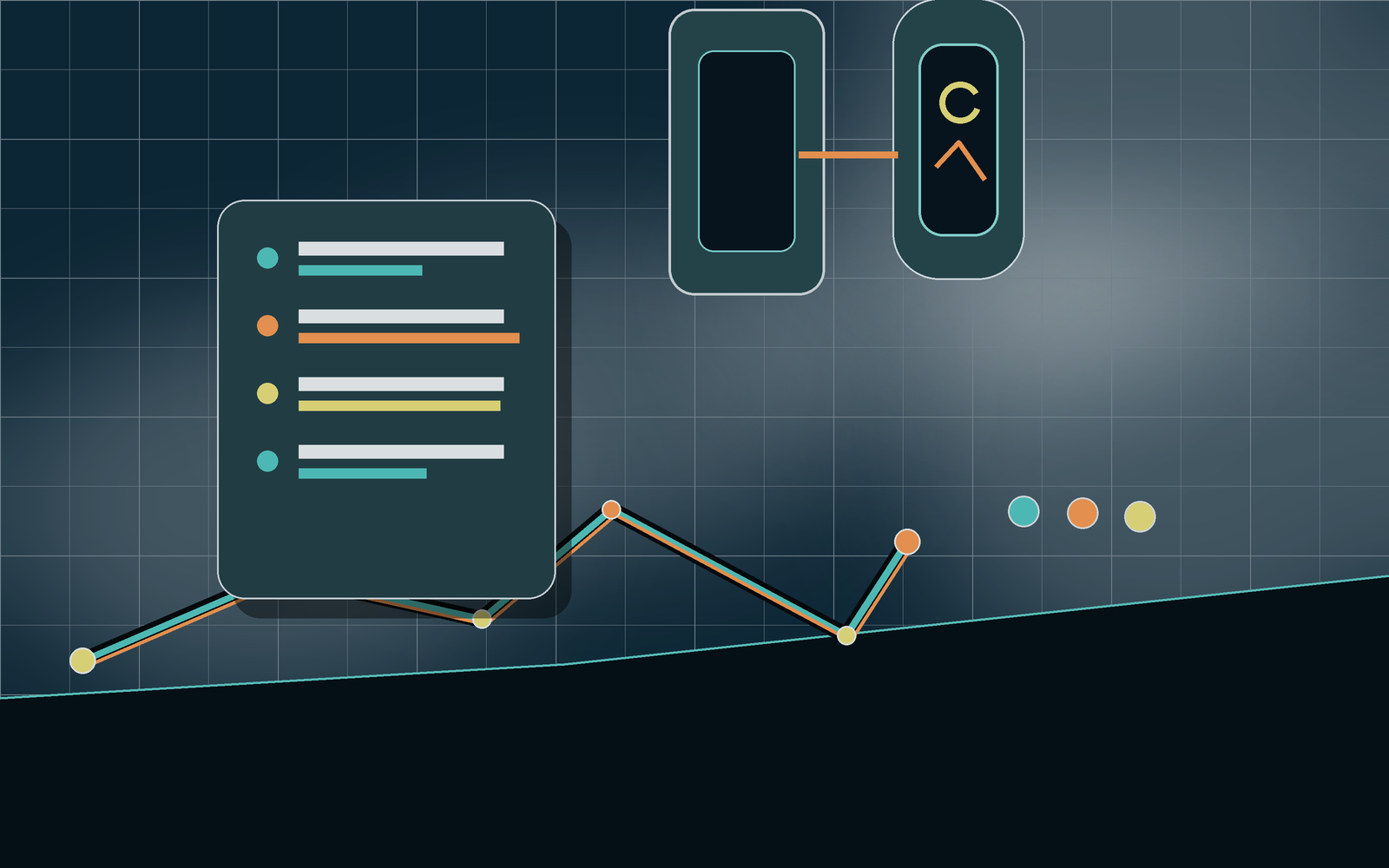 Health import dashboard with device handoff and workout trend cards.