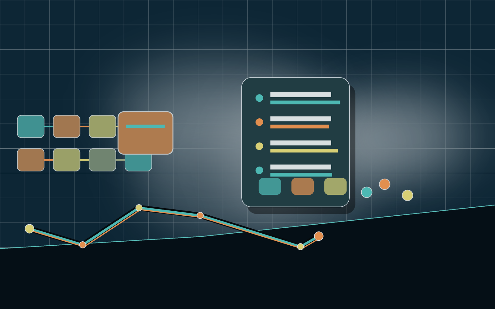Billing plan management scene with plan cards and route markers.