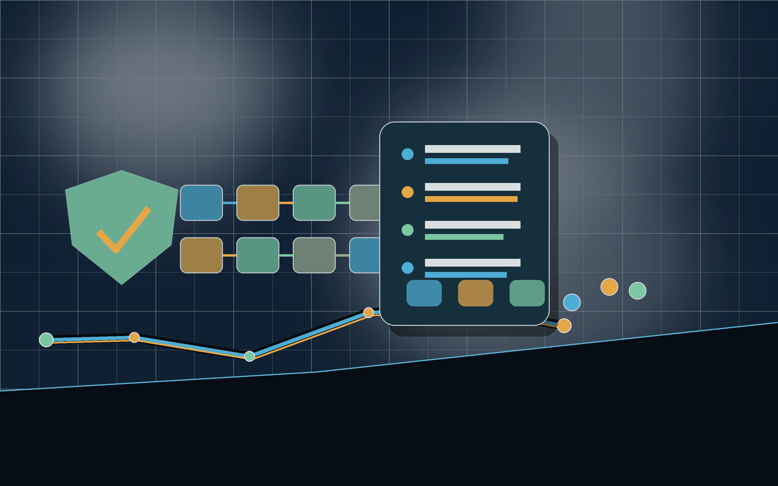 Data control scene with privacy shield and granular setting cards.