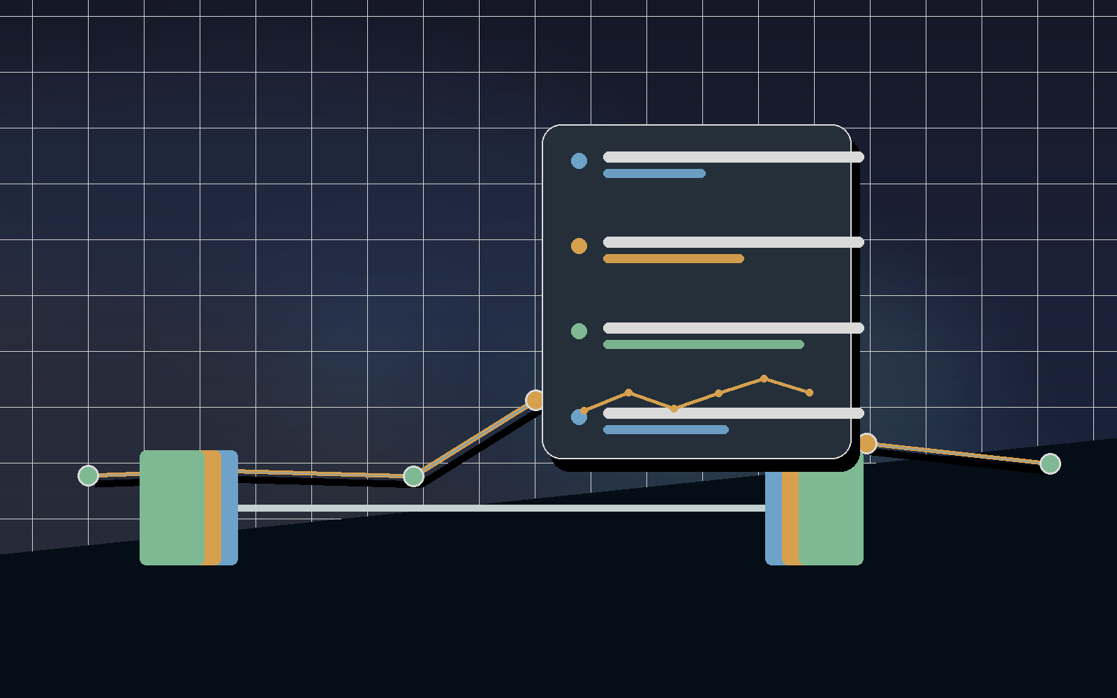 Strength workout dashboard with exercise rows and progress cards.