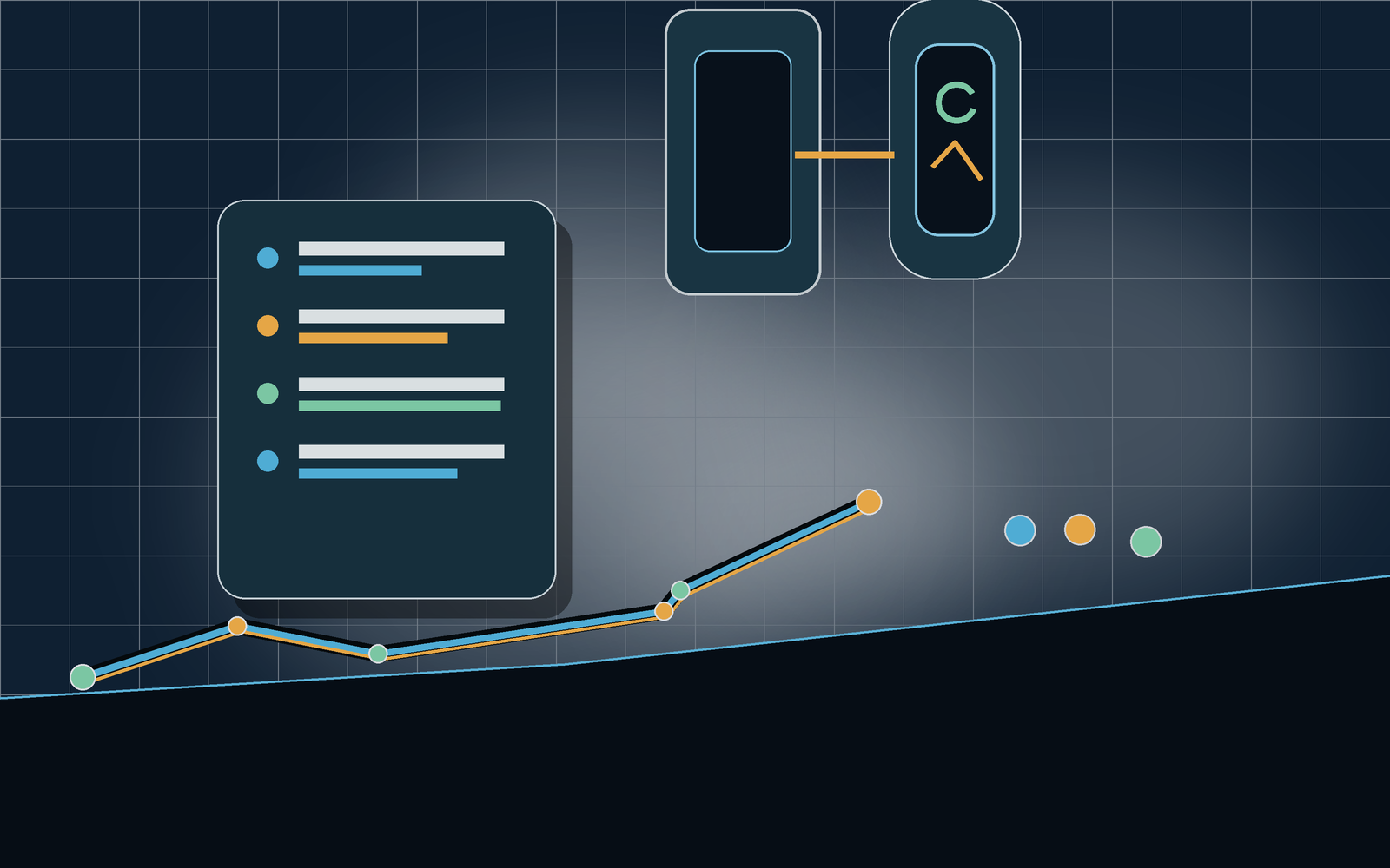 Workout handoff dashboard with phone, watch, and training cards.