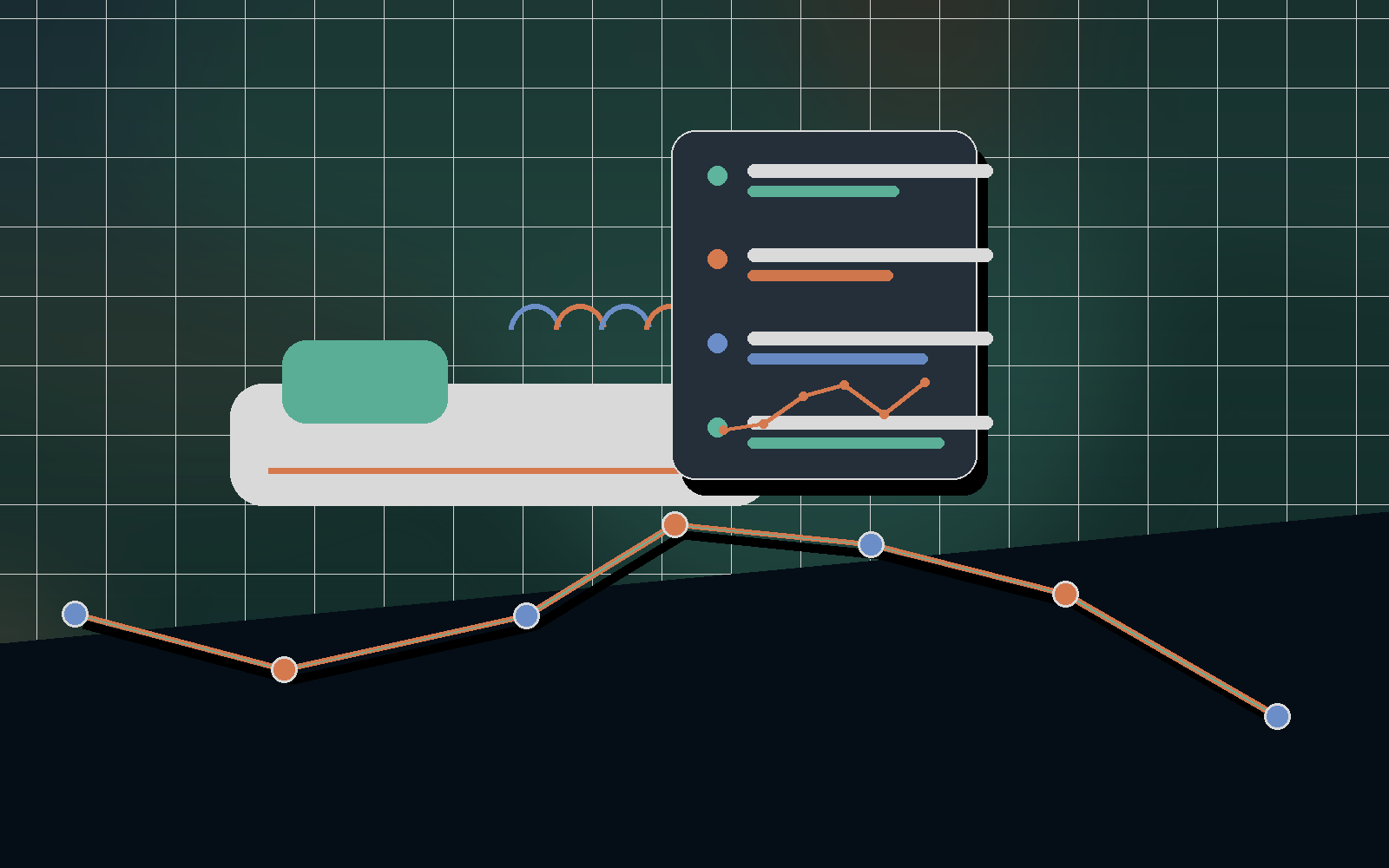 Sleep-stage dashboard with recovery and workout trend cards.