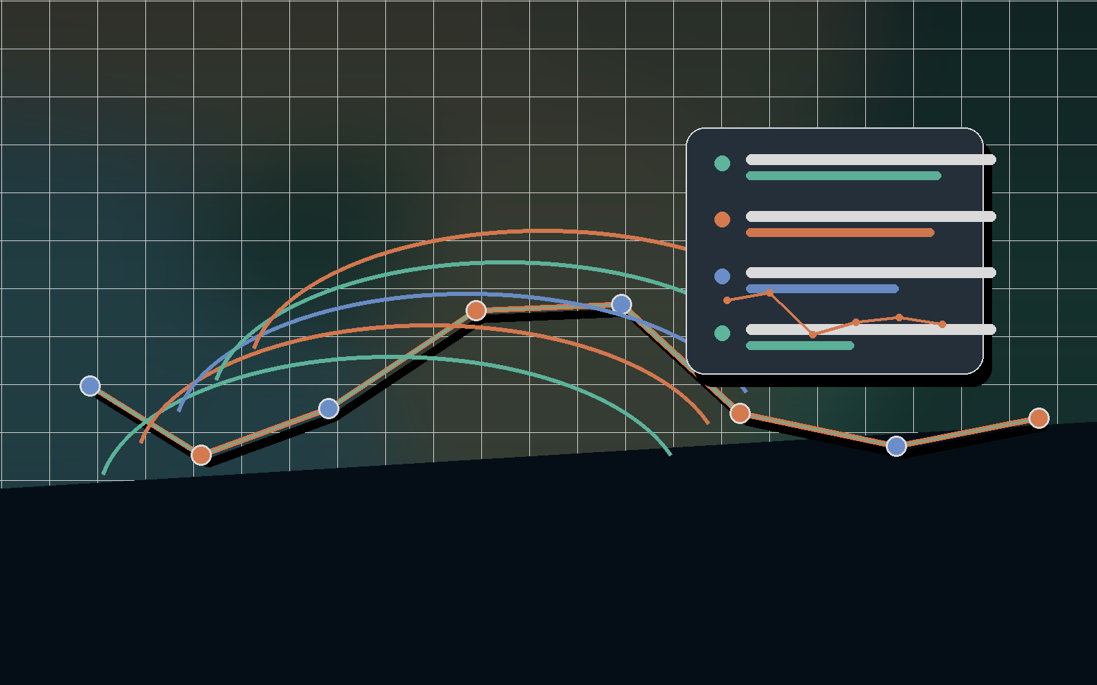 Stress and muscle-strain visualization scene with training arcs and route data.
