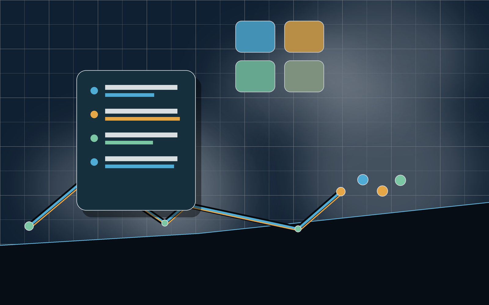 Widget dashboard with live activity tiles and workout trend cards.