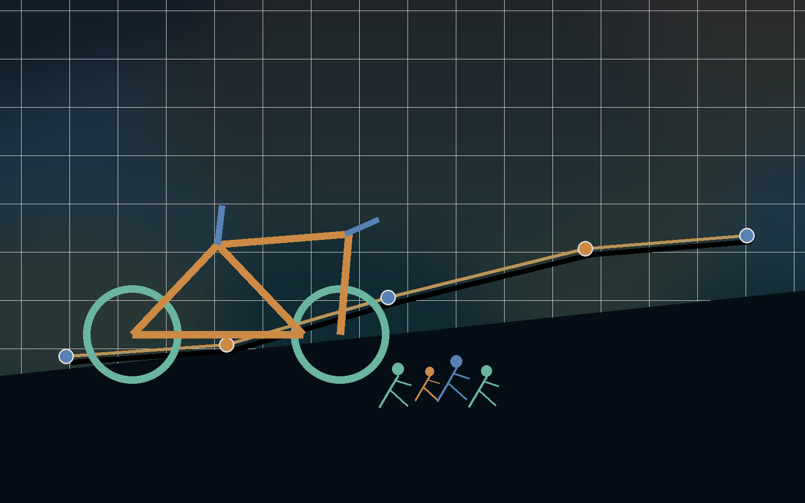 Bike-run training scene with transition route and workout data.