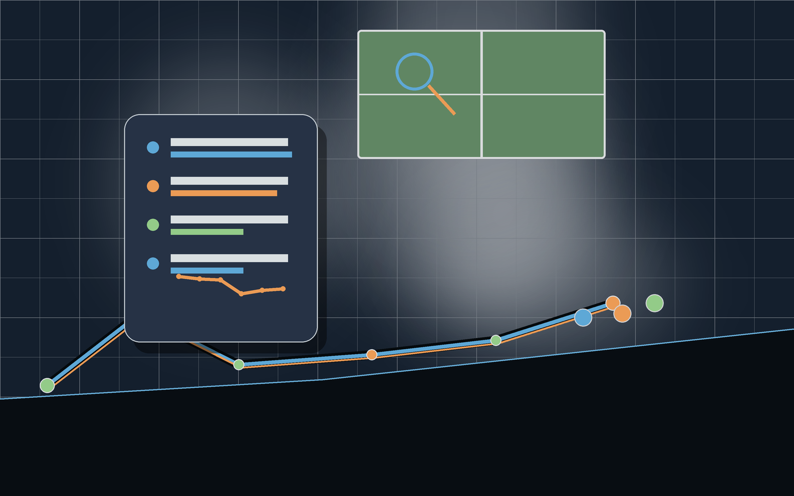 Tennis training dashboard with court and workout trend cards.