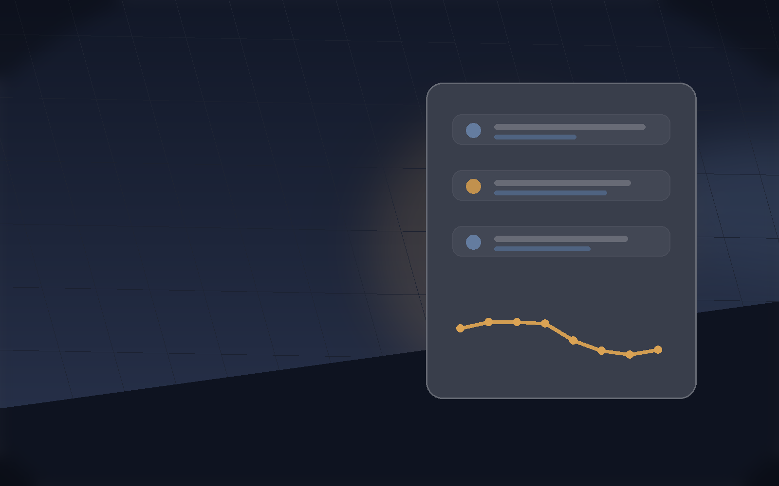 Comparison dashboard with workout cards and a trend line.