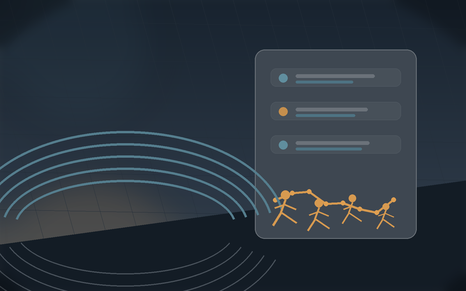 Starter plan dashboard with track lanes, runners, and workout summary cards.