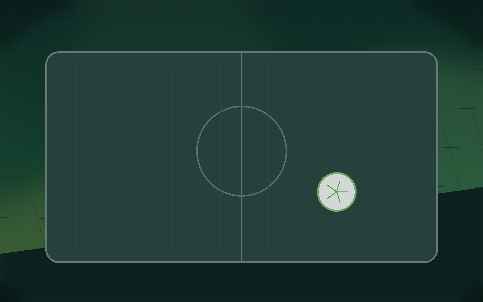 Soccer preseason field scene with pitch markings and a ball.